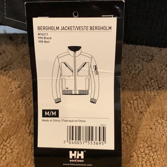 Helly Hansen work/wear Bergholm Fleece lined Jacket Black size M/M - Picture 10 of 11